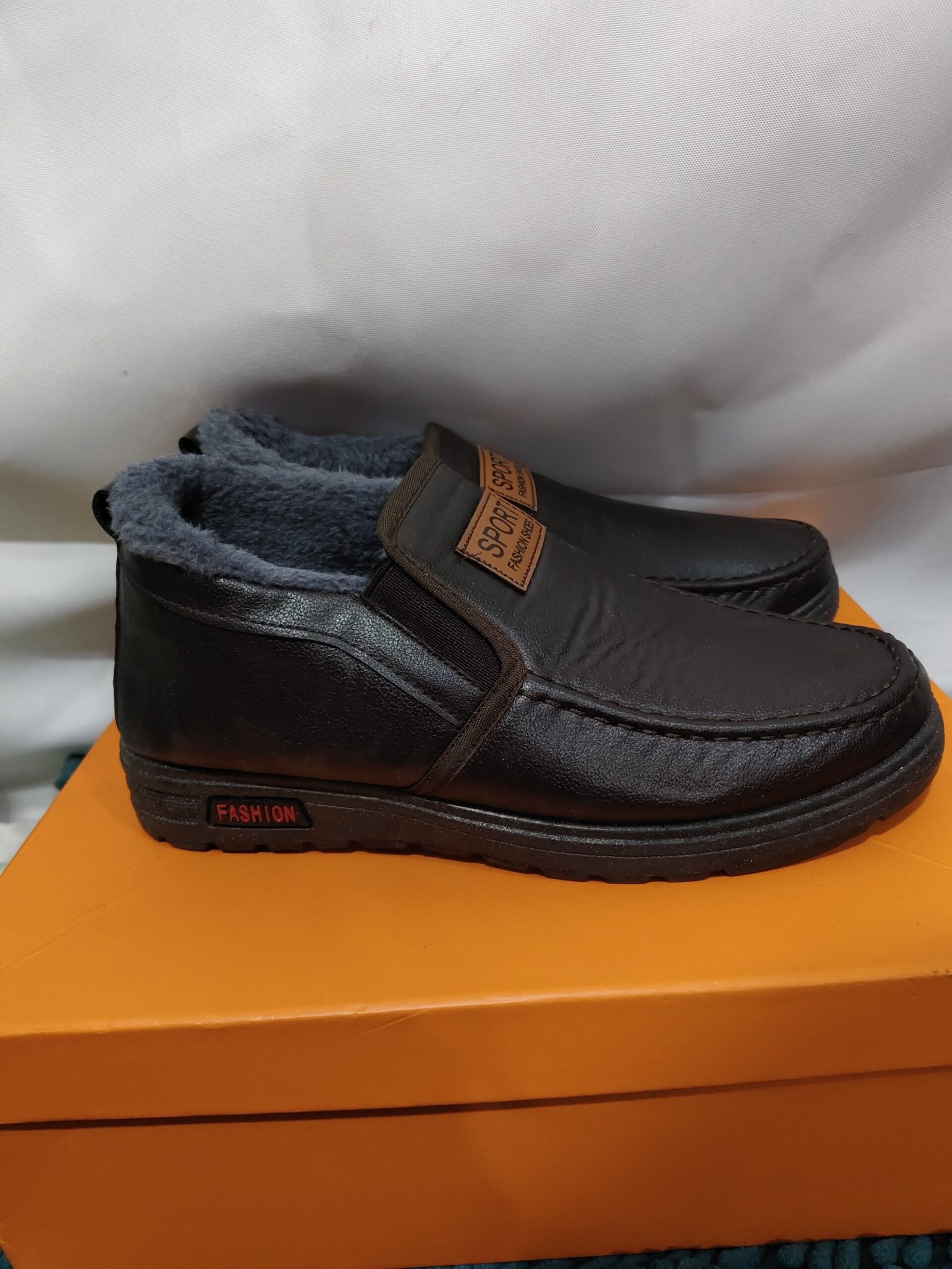 Thickened Waterproof Cotton Shoes For Elderly Fleece-lined Casual Leather Shoes - Image 5