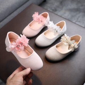 Solid Color Girl Rhinestone String Flower Small Single-layer Shoes Dancing Shoes
